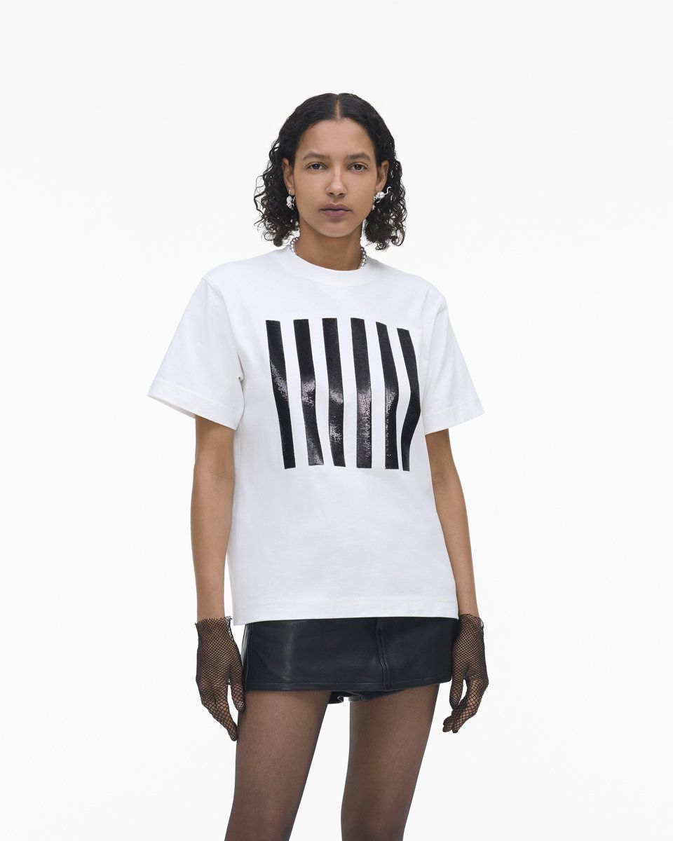 White Marc Jacobs The Stripe Box Tee | 284617-MFR