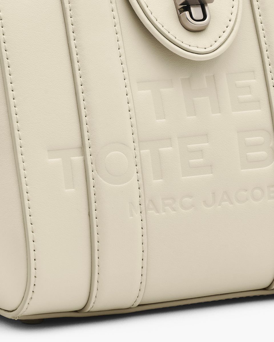 White Marc Jacobs The Turnlock Crossbody Tote Bag | 823465-JWV