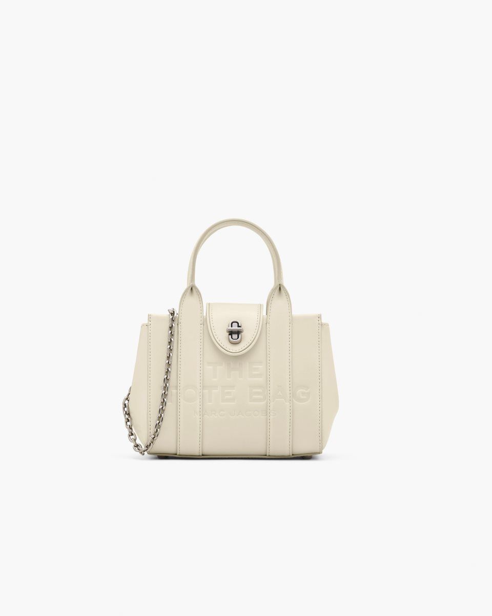 White Marc Jacobs The Turnlock Crossbody Tote Bag | 823465-JWV